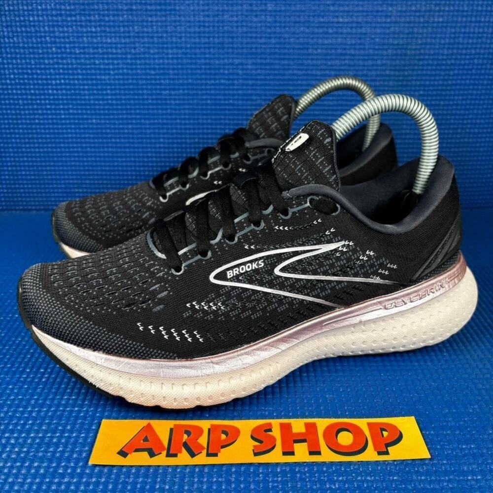 🔴 BROOKS GLYCERIN 19 Women`s Size 7.5 Black Pink Running Shoes 1203431B074